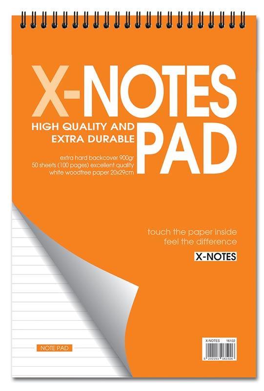 Next x-notes μπλοκ σπιράλ ριγέ 21x29εκ. 60φυλ.