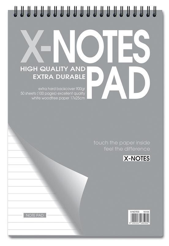 Next x-notes μπλοκ σπιράλ ριγέ 17x25εκ. 60φυλ.