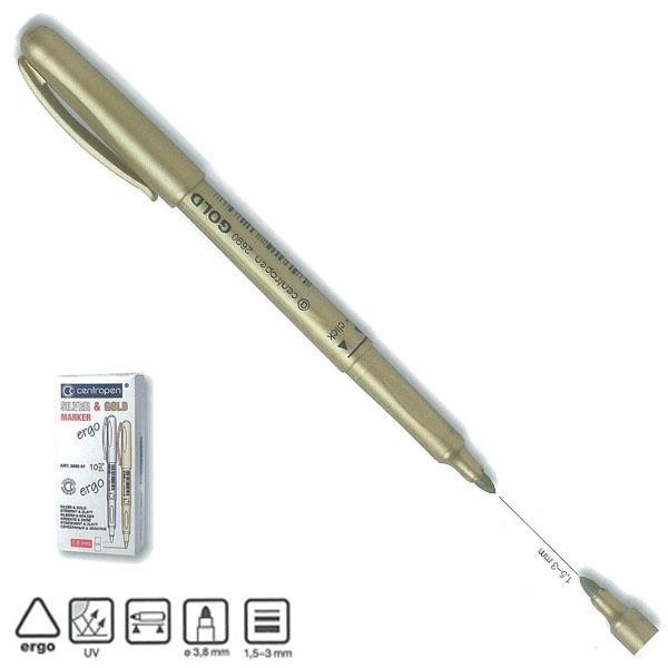 Centropen μαρκαδόρος ανεξίτηλος χρυσός 1,5mm