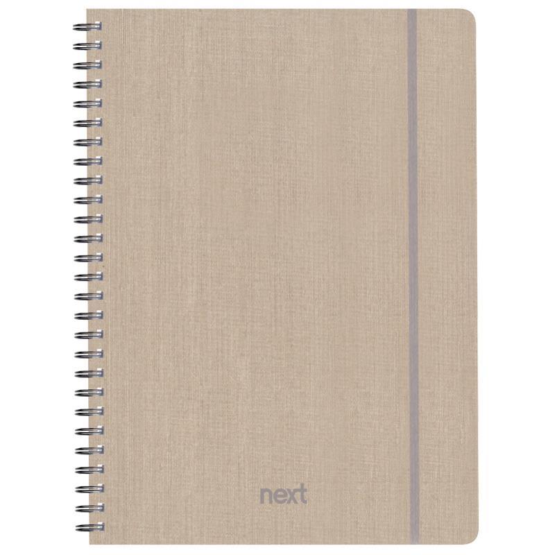Next fabric τετρ. σπιράλ λαστ. εκρού 21x29εκ. 105φ. 3θ