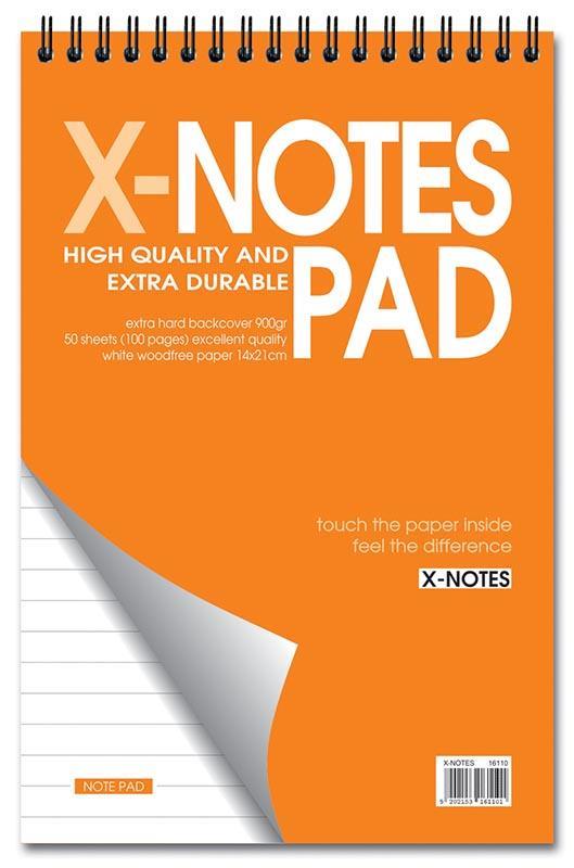 Next x-notes μπλοκ σπιράλ ριγέ 14x21εκ. 60φυλ.