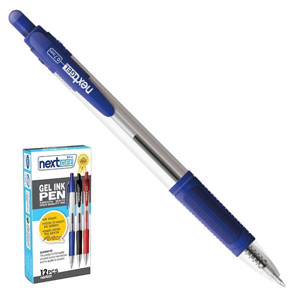 Νext στυλό gel pen με κουμπί μπλε 0.7mm