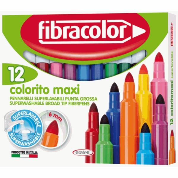 Μαρκαδόροι Fibracolor maxi - 12 Χρώματα