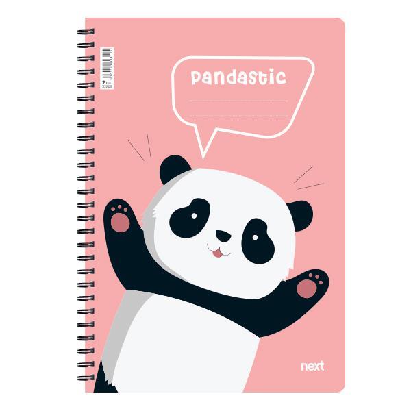 Next trends panda τετράδιο σπιράλ 17x25εκ. 3θεμ., 105φ.