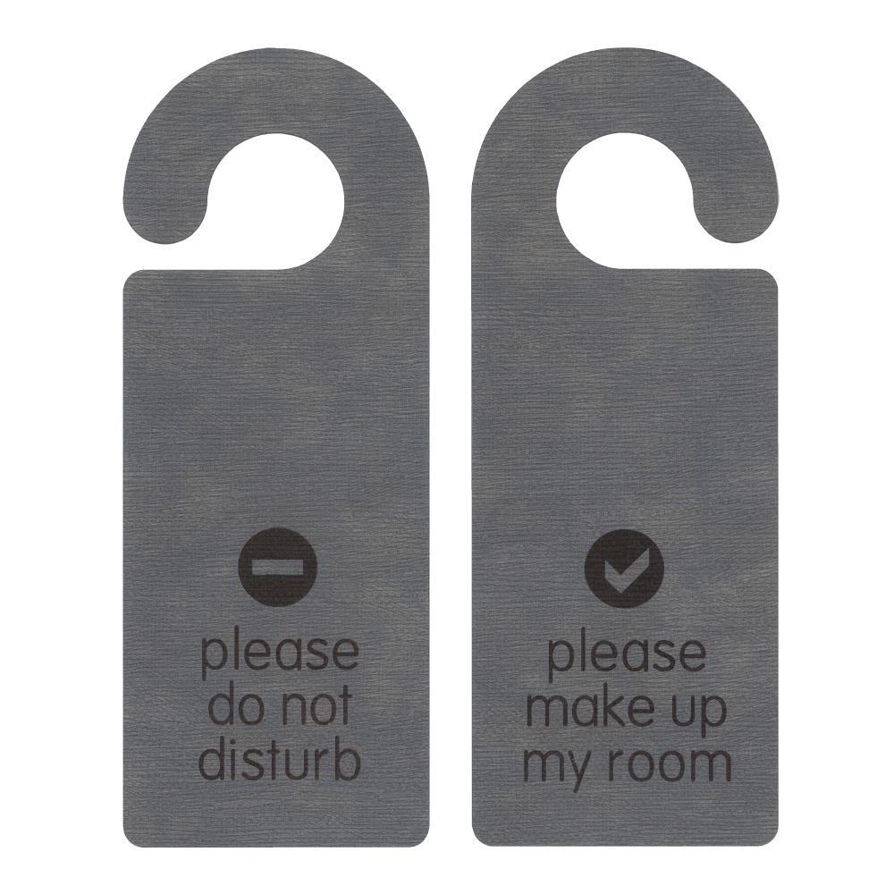 Next επιγραφή Do not disturb ECOLEATHER 2 όψεων 22,5x8,6εκ. γκρι. Δυνατότητα εκτύπωσης